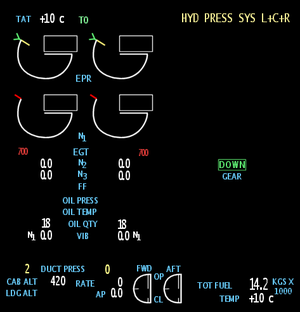 Engine information and crew alerting system (EICAS)